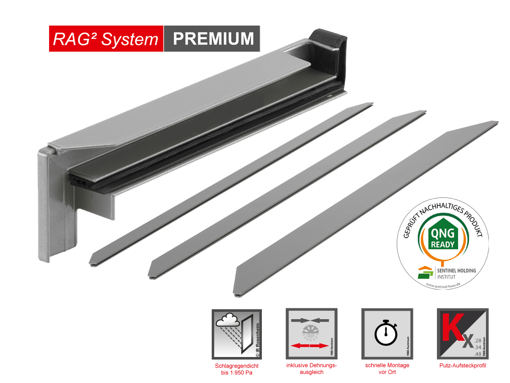 RAG² Kx Aufsteckprofil für Sicht und Klinker